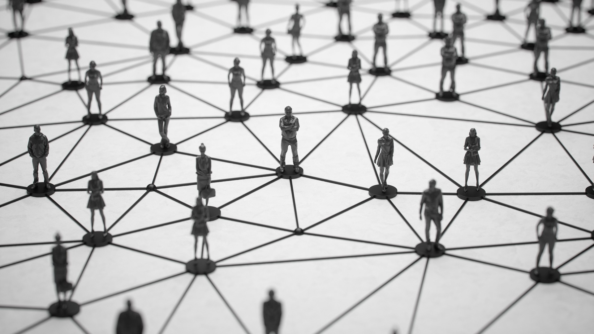 Connected People on a Network Grid